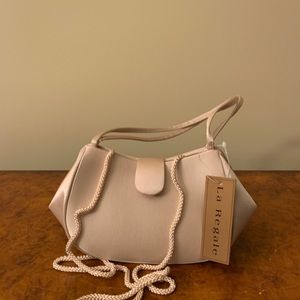 La Regale Champagne Satin Evening Bag